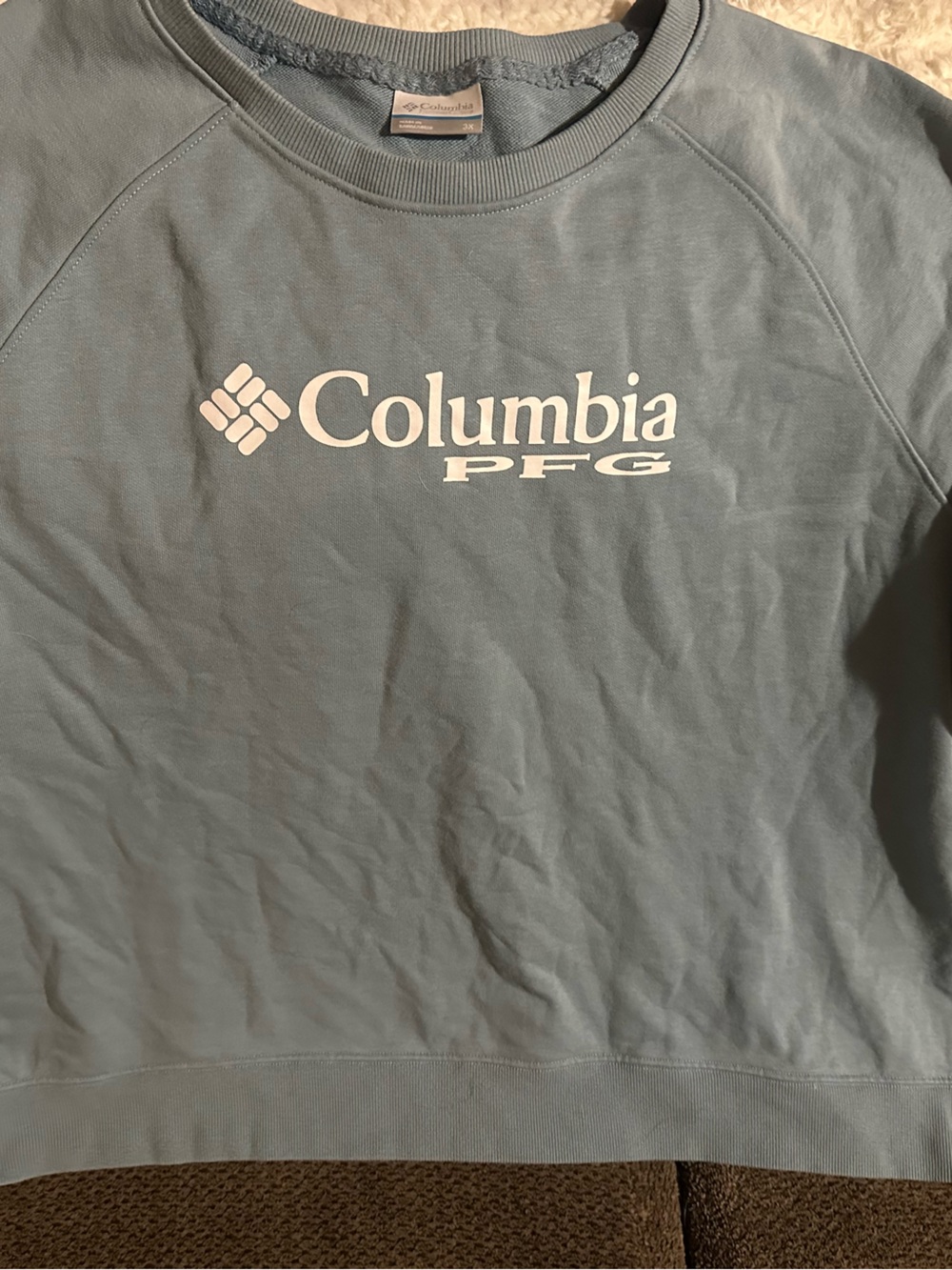 Columbia Light Slate Blue Logo Crew Sweatshirt